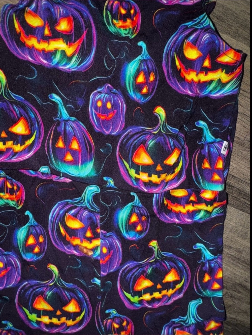 B&R Neon Rainbow Jack-o-Lantern Romper 3T Grail - Picture 2 of 8